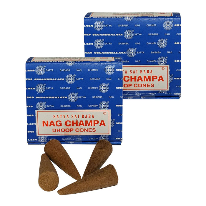 24 Satya Nag Champa Original Incense Cones Smoke Premium Home Fragrances Natural