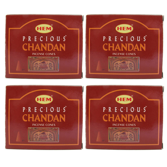 40 Hem Precious Chandan Incense Cones Genuine Scent Natural Sandalwood Fragrance