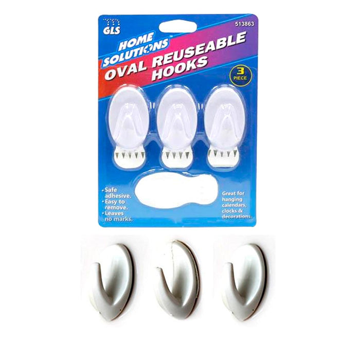 9 Pc Wall Mount Hooks Strong Adhesive Door Holder Sticky Hanger Kitchen Bathroom