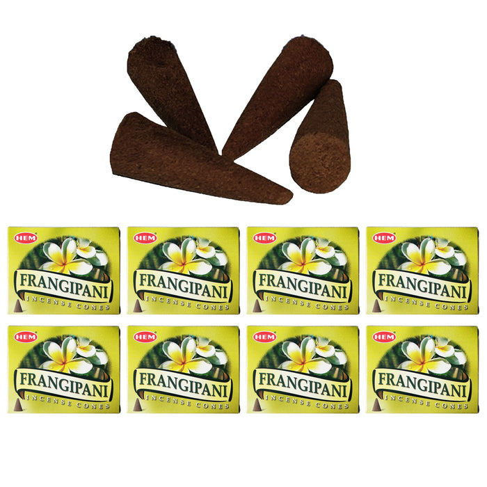 80 Ct Hem Frangipani Incense Cones Plumeria Flower Scent Natural Yoga Meditation