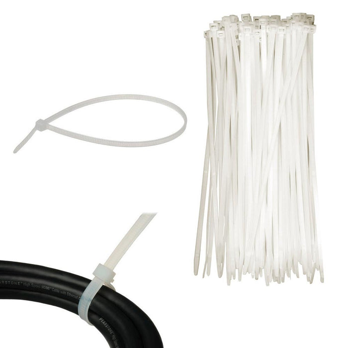 400 pcs Clear 6" Inch Nylon Cable Wire Wrap Zip Ties 18 LBS UV Resistant USA