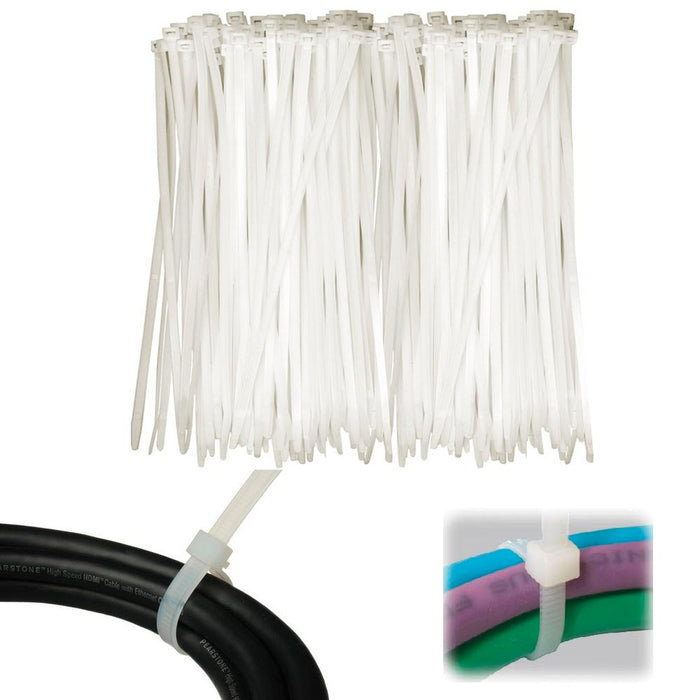 400 pcs Clear 6" Inch Nylon Cable Wire Wrap Zip Ties 18 LBS UV Resistant USA