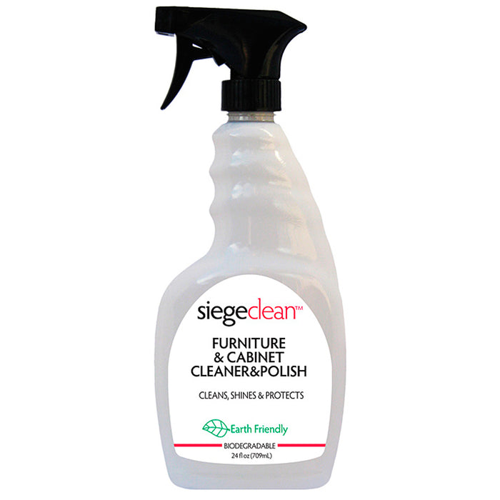 Siege Wood Cleaner Polish Furniture Cabinets Removes Stains Restores Shine 24 oz
