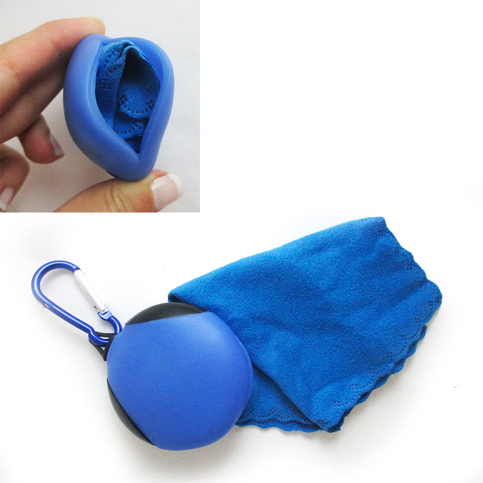 Microfiber Cleaning Lens Cloth Eyeglass Screen Camera Cleaner Wipe Carabiner New