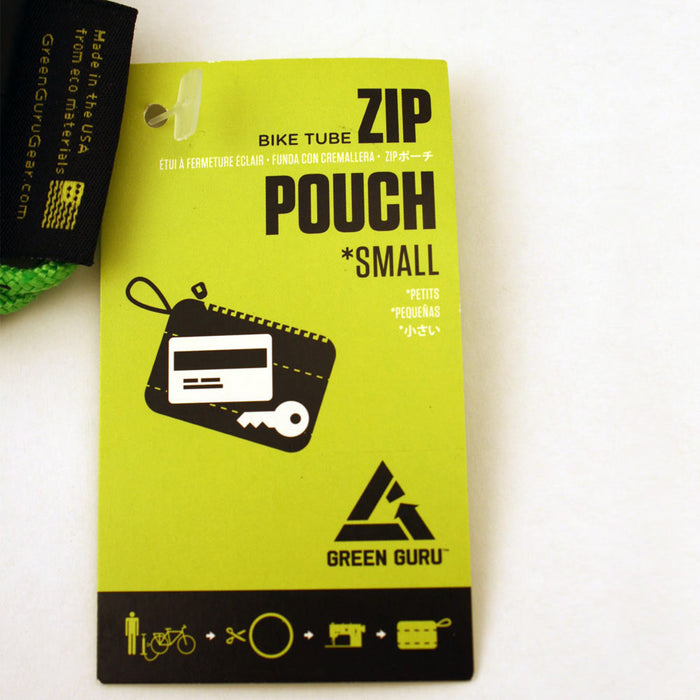 Green Guru Recycled Zip Pouch Black Tire Tube Coin Wallet Bike Trucker Gift Smal