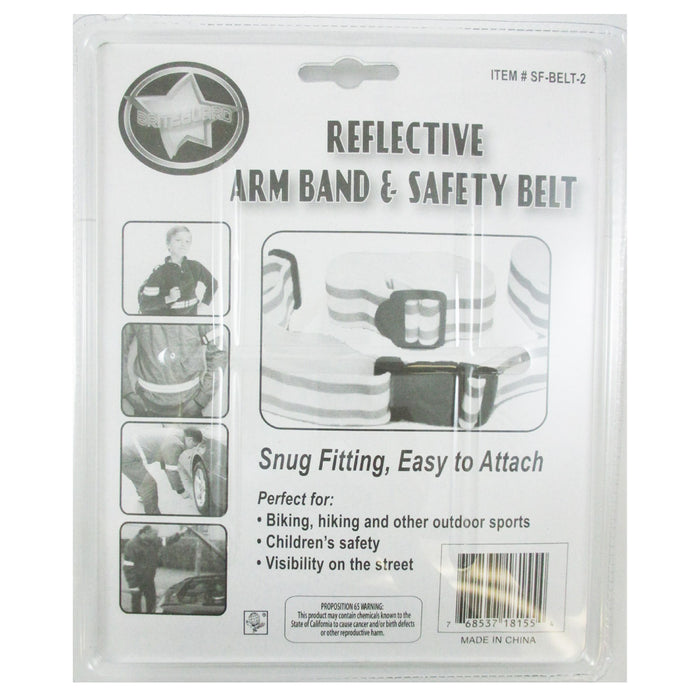 1 Reflective Arm Band Safety 1 Belt Running Bike Run Sport Walk Strap Visibility