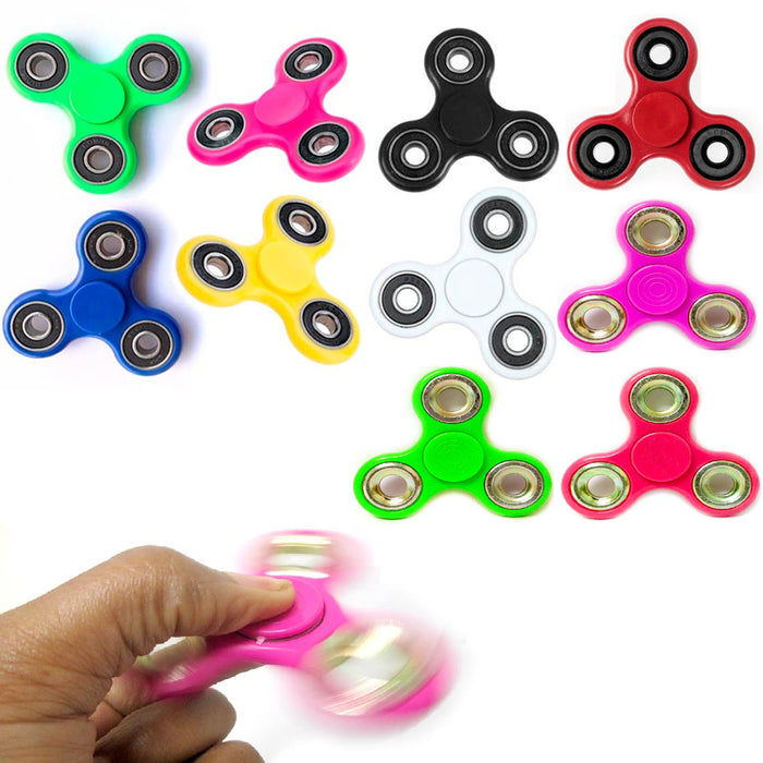 3 Pc Fidget Spinners Gyro Tri-Spinner Toy Metal Ball EDC Hand Finger Focus ADHD