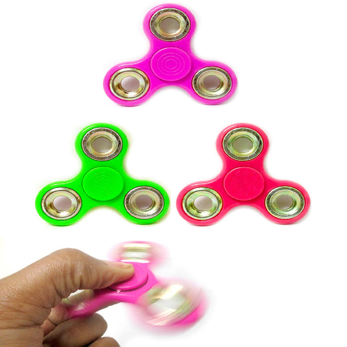 6 Pc Tri-Spinner Fidget Toy Metal Ball EDC Hand Finger Spinner Desk Focus ADHD