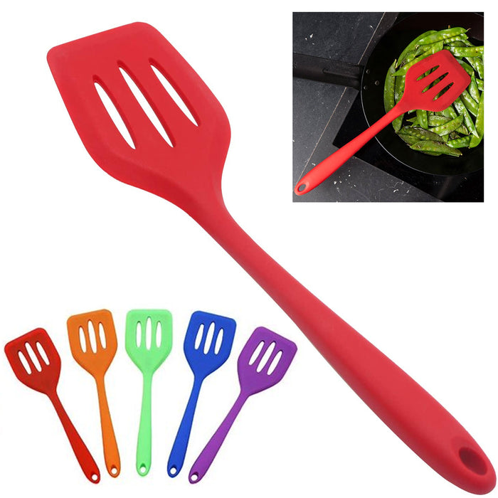 4 Pc Kitchen Spatula Silicone Turner Pancake Egg Heat Resistant Slotted Utensil
