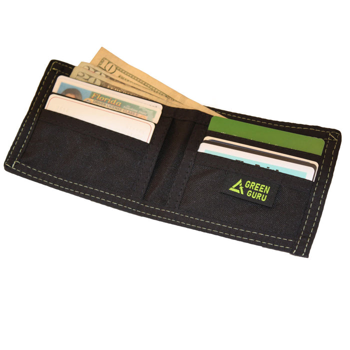 Green Guru Mens Bifold Wallet Card ID Holder Recycled Bicycle Tire Tubes Black