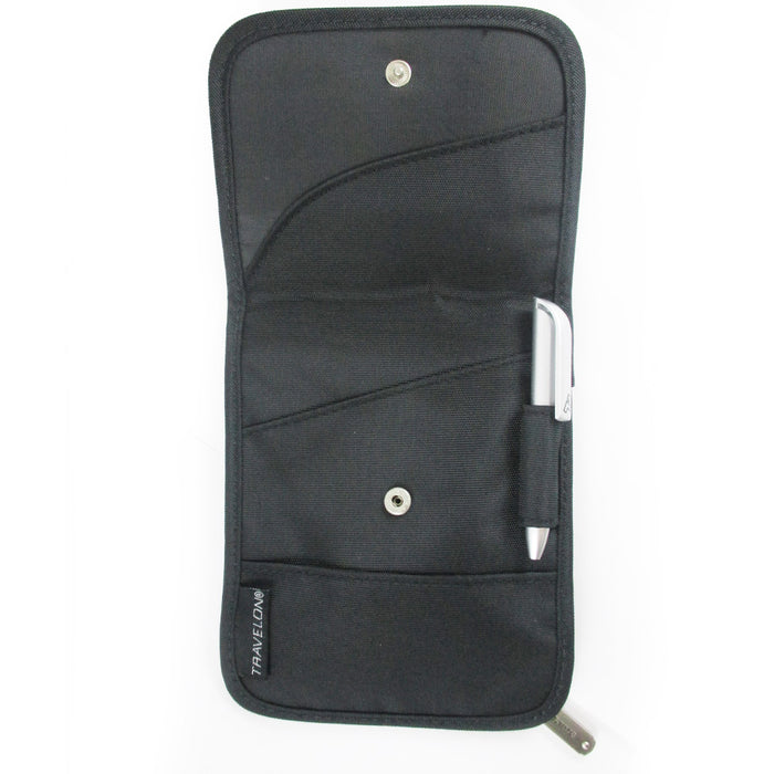 New Neck Wallet ID Passport Boarding Pass Holder Black Travel Organizer Travelon