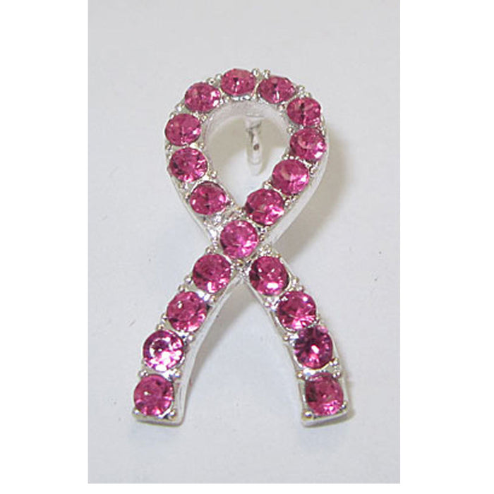 Pink Breast Cancer Awareness Ribbon RhinestoneTac Pin Brooch Stone Crystal New