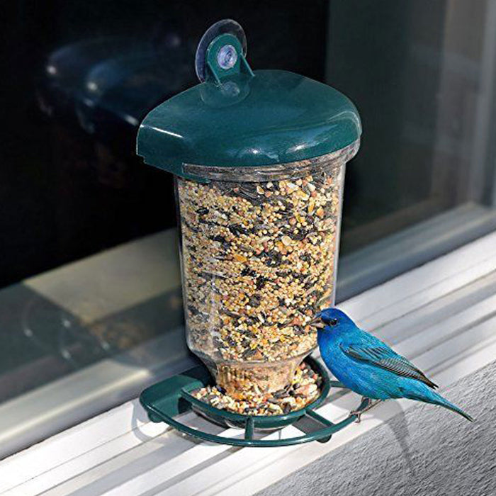 1 Bird Feeder Window Suction Cup Strong Clear Plastic All Weather Birds Feeding