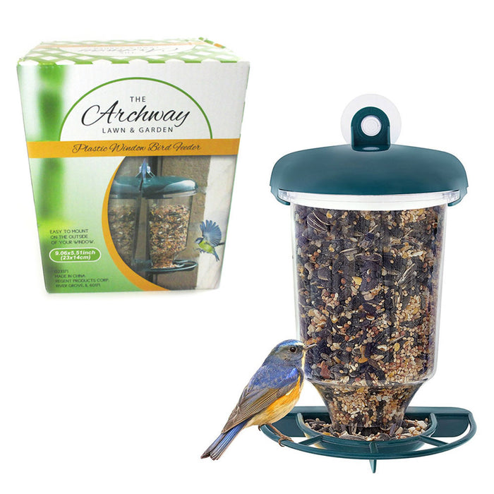 1 Bird Feeder Window Suction Cup Strong Clear Plastic All Weather Birds Feeding