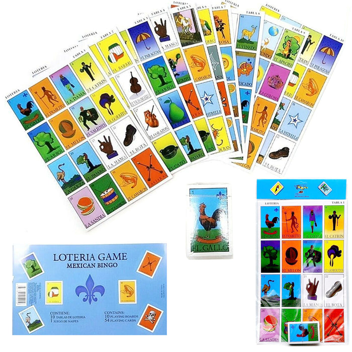 Jumbo Game Mexican Bingo Spanish Lottery 10 Boards 54 Playing Cards Gift