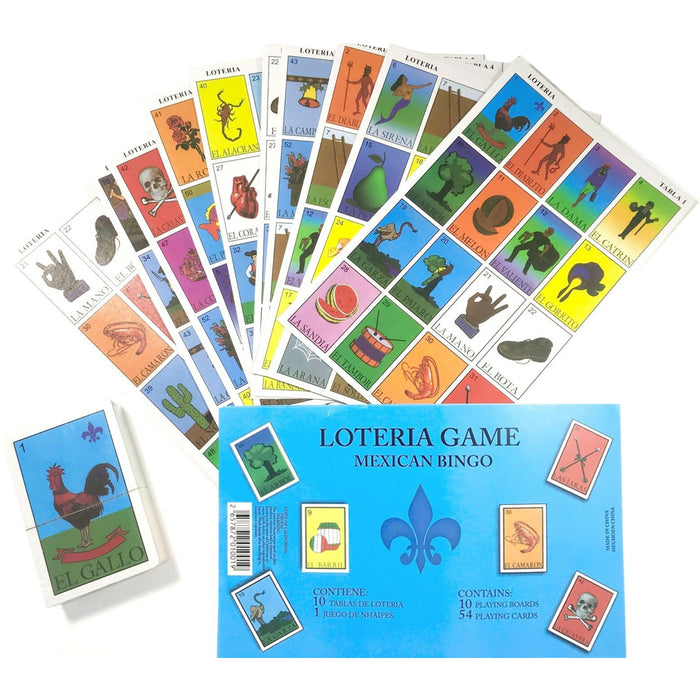 Jumbo Game Mexican Bingo Spanish Lottery 10 Boards 54 Playing Cards Gift