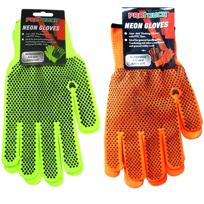 2 Pairs Work Safety Work Gloves Polka Dot Grip Dotted Safety Duty Work Gardening