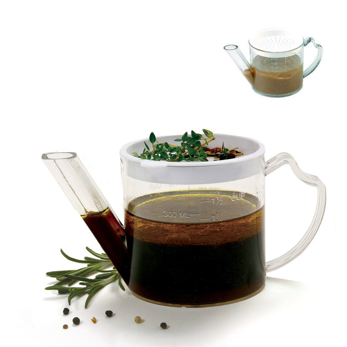 Gravy Separator 1 3/4 Cup Measurer Fat Juice Stock Strainer Dripless Spill Spout