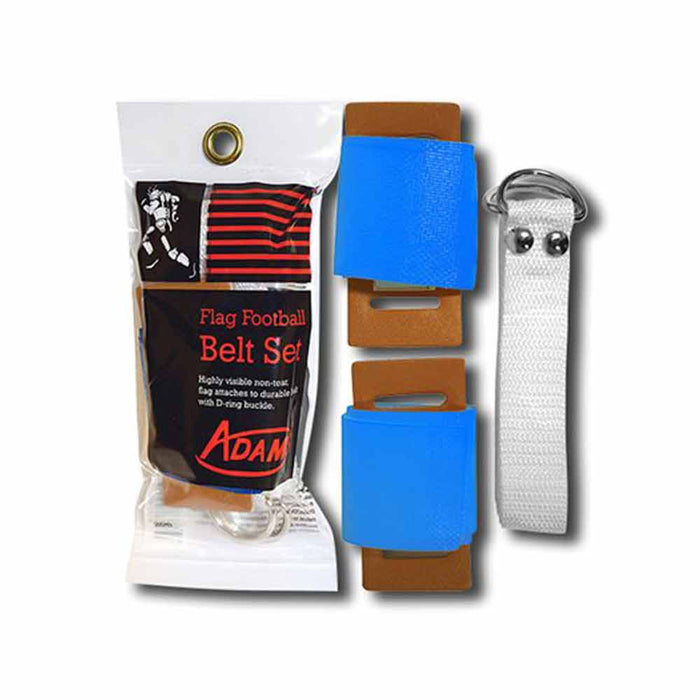 1 Flag Football Belt Set Adjustable Kids Adult Fun Game Belt Foot Ball Blue Kit