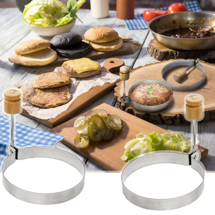 4 X Round Omelette Fried Egg Ring Non Stick 3.25" Metal Mold Mini Pancake Tool