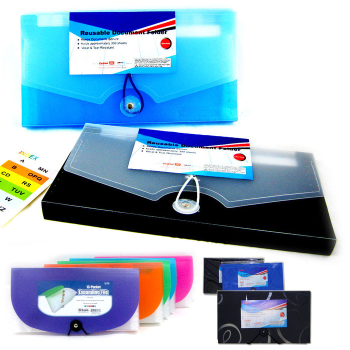 Expand Document File Accordion Organizer 13 Pocket School Coupon Holder Folder