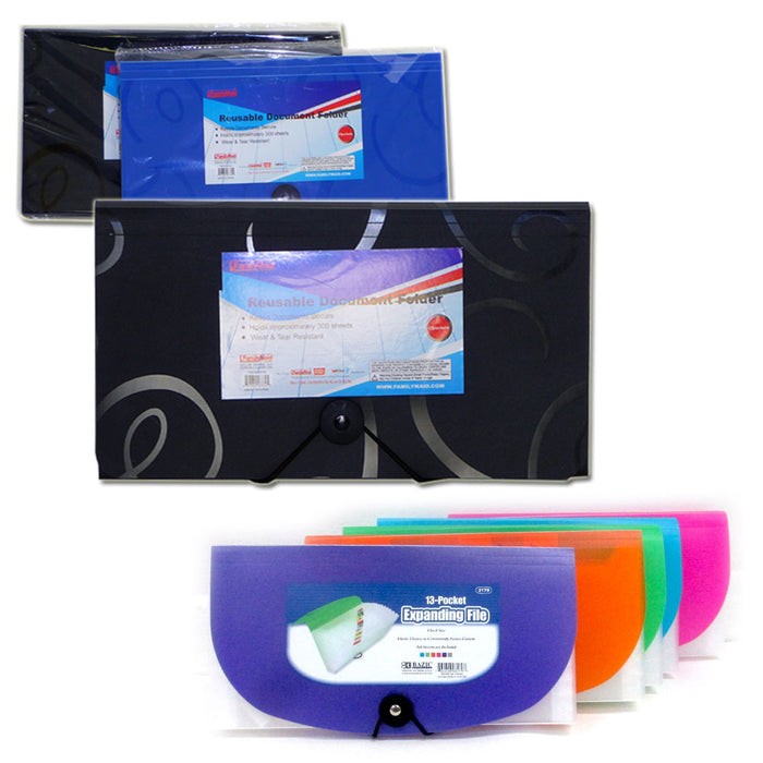 Expand Document File Accordion Organizer 13 Pocket School Coupon Holder Folder
