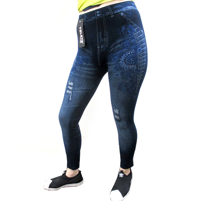 Womens Fashion Jeggings Jeans Print Leggings Pants Stretchy Skinny Slim One Size