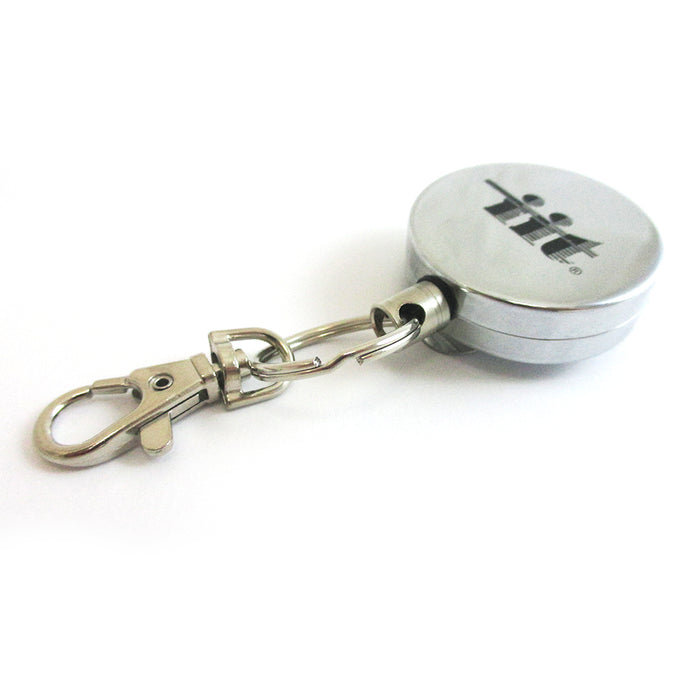 2 Steel Retractable Key Ring Clip On Pull Chain Id Holder Reel Belt Extends 26"