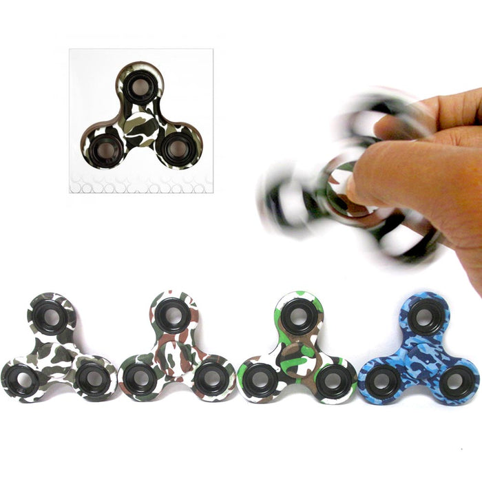 12 Gyro Camo Tri-Spinner Fidget Toy Camouflage EDC Finger Spin Desk Focus ADHD