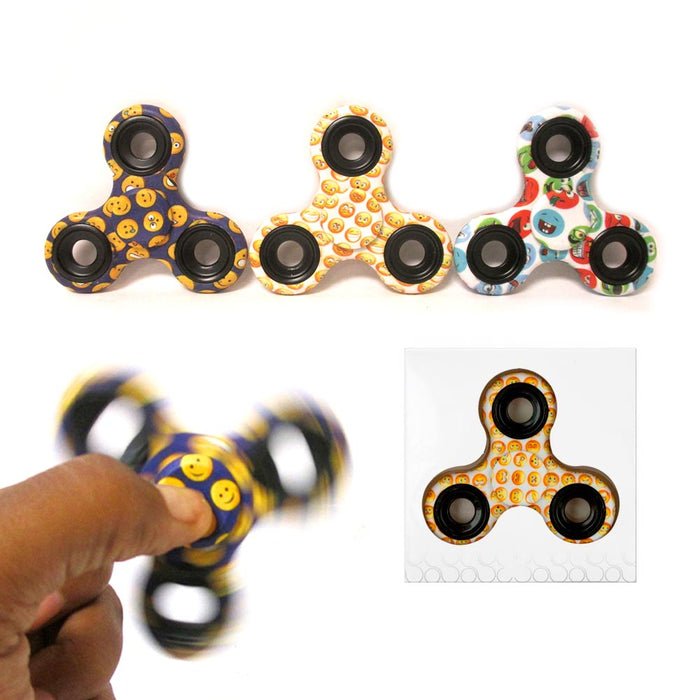 12 Emoji Gyro Tri-Spinner Fidget Toy Emoticon EDC Finger Spinner Desk Focus ADHD