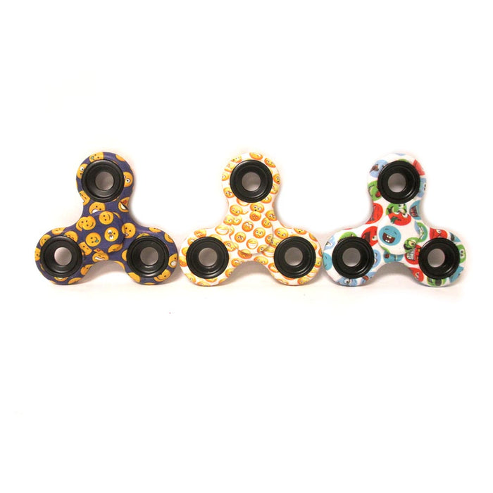SET 3 Fidget Hand Spinner EMOJI STYLE Fidgit Spinner Hand Tri Spinner ADHD Toy