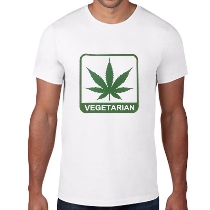 Marijuana Tshirt Vegetarian Leaf 420 Men Tee Funny Weed Cannabis Ganja Stoner 2X