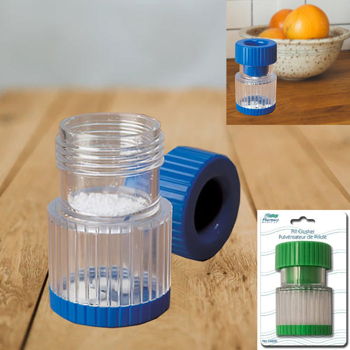 1 Pill Crusher Cutter Crush Medicine Tablets Vitamins Medication Grinder Storage