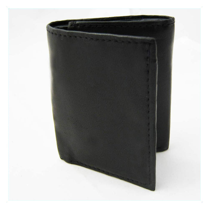 RFID BLOCKING GENUINE LEATHER MENS TRIFOLD WALLET BLACK CARD HOLDER ID MONEY NEW