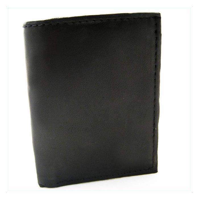RFID BLOCKING GENUINE LEATHER MENS TRIFOLD WALLET BLACK CARD HOLDER ID MONEY NEW