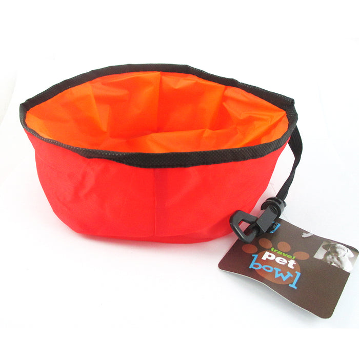 Pet Dish Travel Feeder Bowl Collapsible Foldable Dog Cat Dispenser Water Food !!