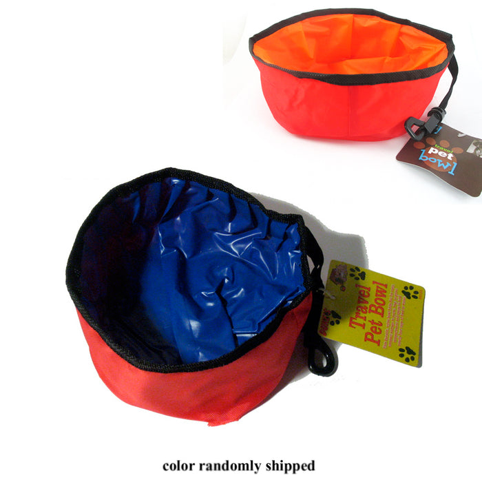 Pet Dish Travel Feeder Bowl Collapsible Foldable Dog Cat Dispenser Water Food !!