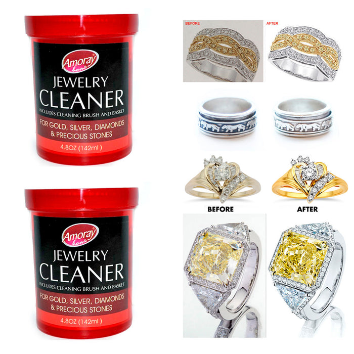 2 Jewelry Cleaner Solution Safely Clean All Jewelry Gold Silver Diamonds Stones