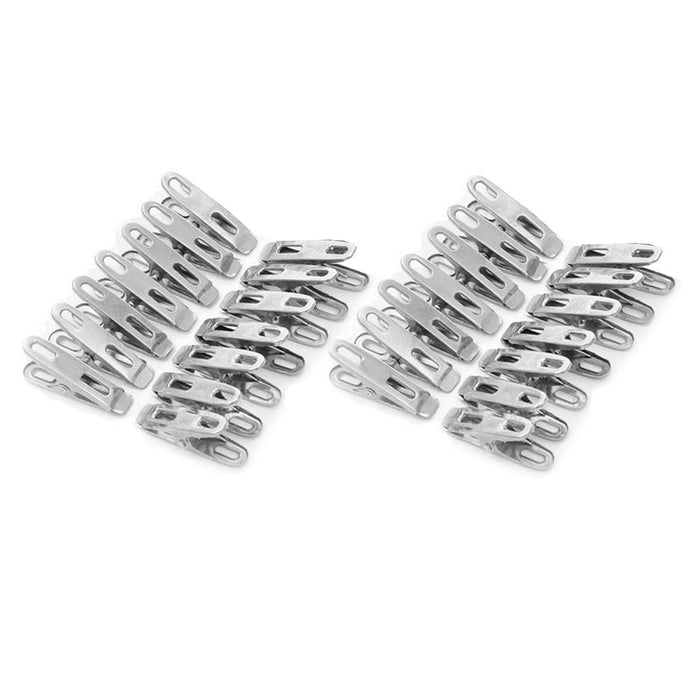 28 Pc Heavy Duty Metal Clothespins Laundry Clips Bag Clothes Pins Hangs Clothing