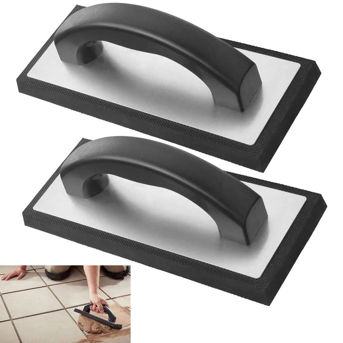 2 X Grout Float 9.5" Molded Rubber Sponge Solid Handle Grouting Plasterer Tiling