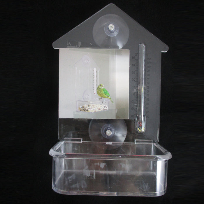 Bird Feeder Window Suction Cup Mixed Treat Clear Holder Feeeding Dish Hanger 6X4