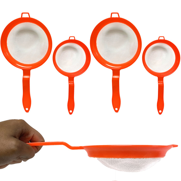 Set of 4 All Purpose Fine Mesh Strainer Colander Sieve Sifter Filter Kitchen