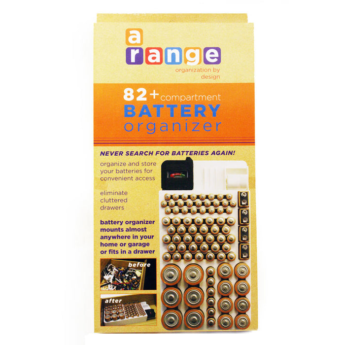 Battery Storage Organizer Rack 82 Holder Tester Case Box Organize Hold AA AAA 9V
