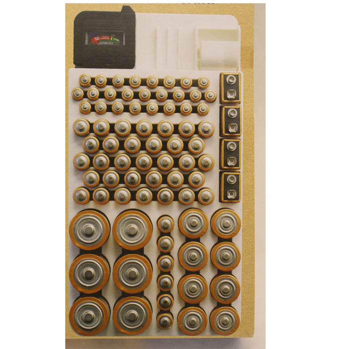 2Pk 82 Battery Storage Organizer Removable Tester Storage Rack Holder AA AAA 9V