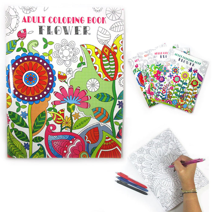 1 x Adult Coloring Book Children Floral Painting Stress Relief Relax Activity