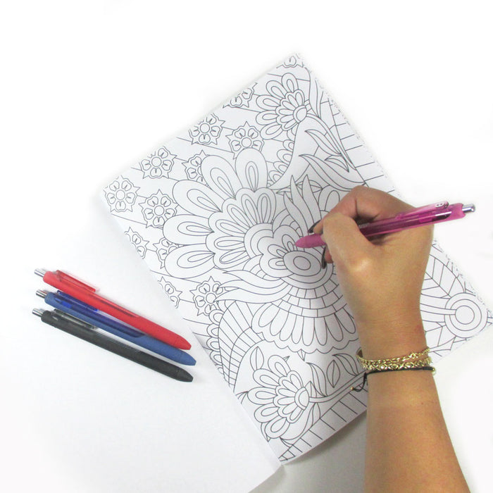 Set 2 Floral Coloring Books Adults Paperback Stress Relieving Relax Calm Mind