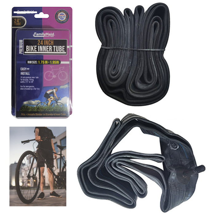 24 Inch Inner Bike Tube 24" X 1.75" - 1.95" Bicycle Wheels Rubber Tire Interior