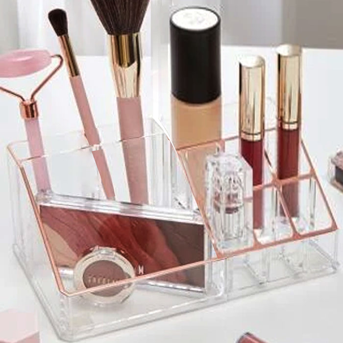 1 Pc Acrylic Lipstick Organizer Stand 9 Slots Cosmetic Display Makeup Case Clear