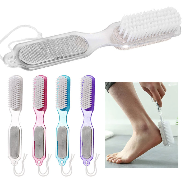 2 Dual Sided Pedicure Brush Pumice Stone Foot File Callus Remover Scraper Scrub