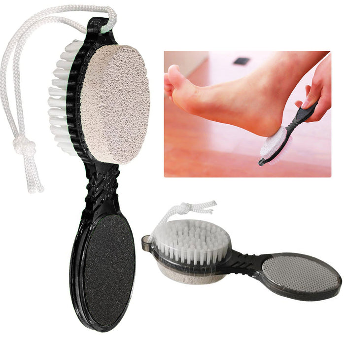 2 Pc Pedicure Pumice Brush 4 In 1 Foot Paddle Care Stone Callus Scrubber Remover